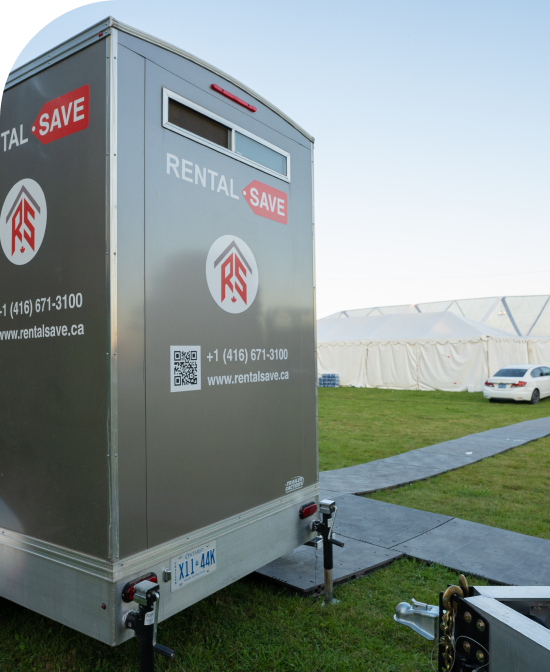 construction washroom at an event